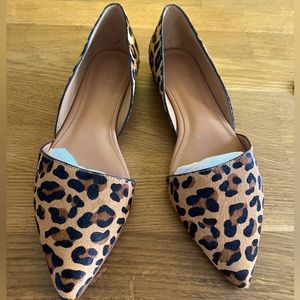 J.Crew leopard print, pointed ballet flats